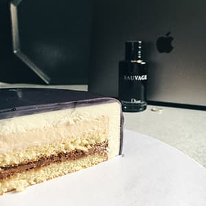 Caramel mocha cake inside