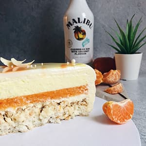 Coconut sponge cake with orange filling