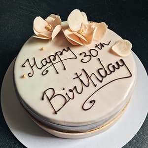 Edible cherries drawing on a cake